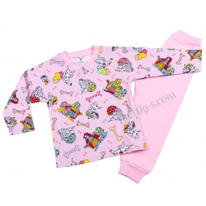 Детска пижама Кученца в розово