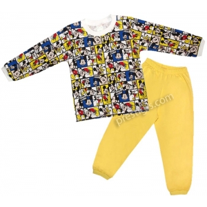 Пижама за момче щампа в жълто